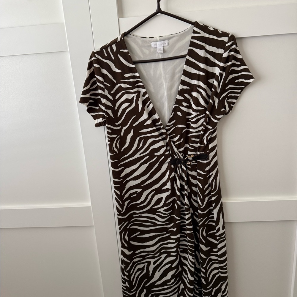 Zebra Print Wrap Dress